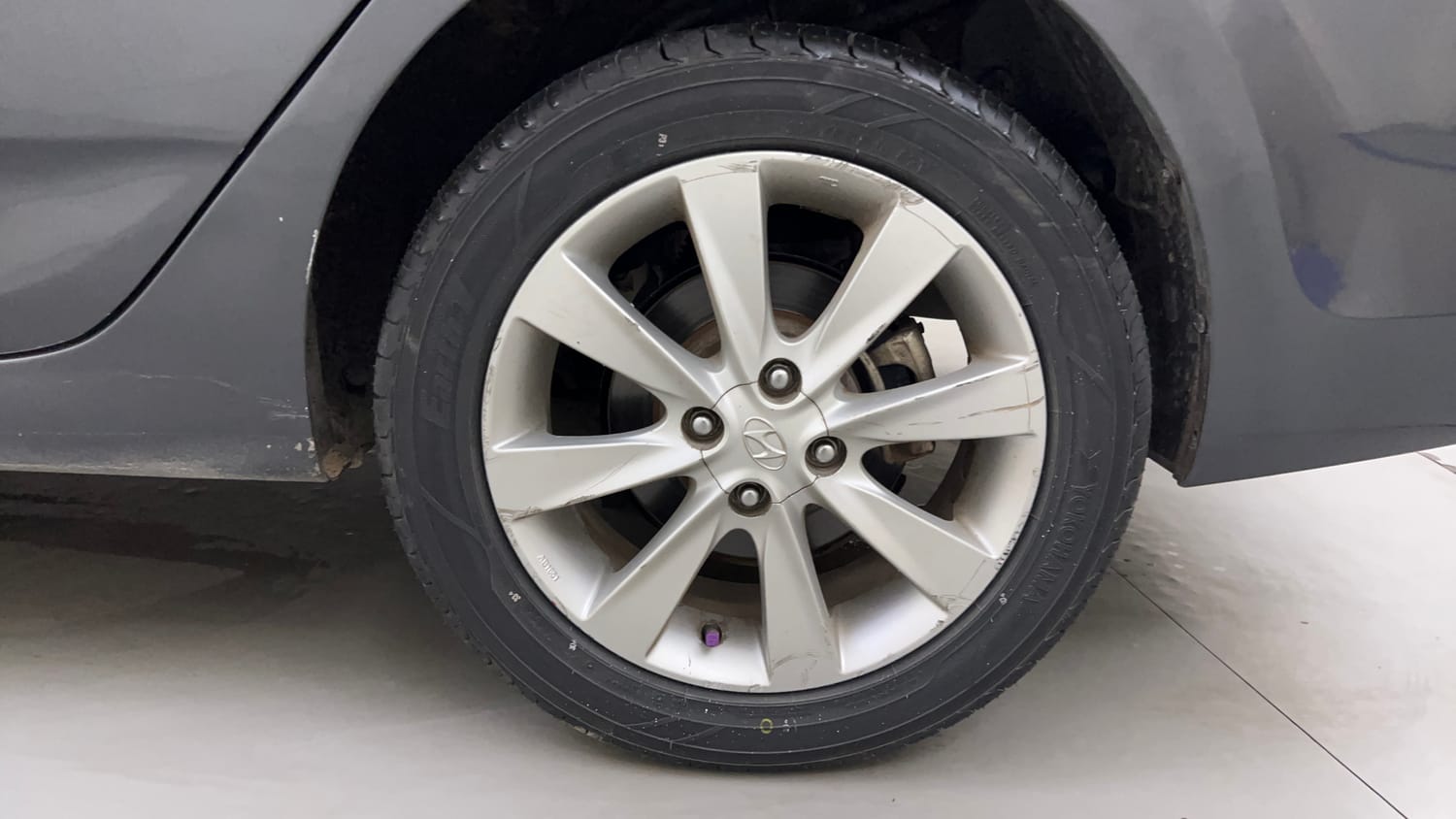 Used 2013 Hyundai Verna Fluidic 1.6 VTVT SX Petrol Manual tyres LEFT REAR TYRE RIM VIEW