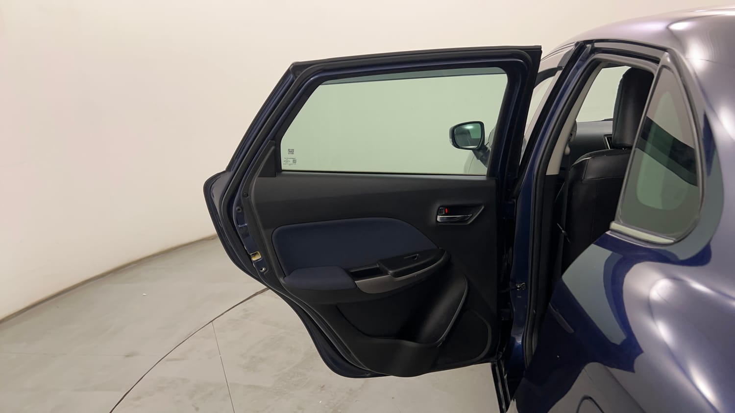 Used 2019 Toyota Glanza V Petrol Manual interior LEFT REAR DOOR OPEN VIEW