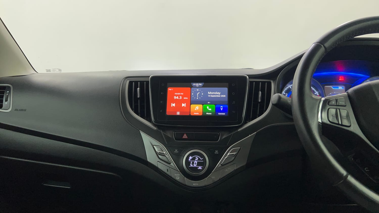 Used 2019 Toyota Glanza V Petrol Manual interior MUSIC SYSTEM & AC CONTROL VIEW
