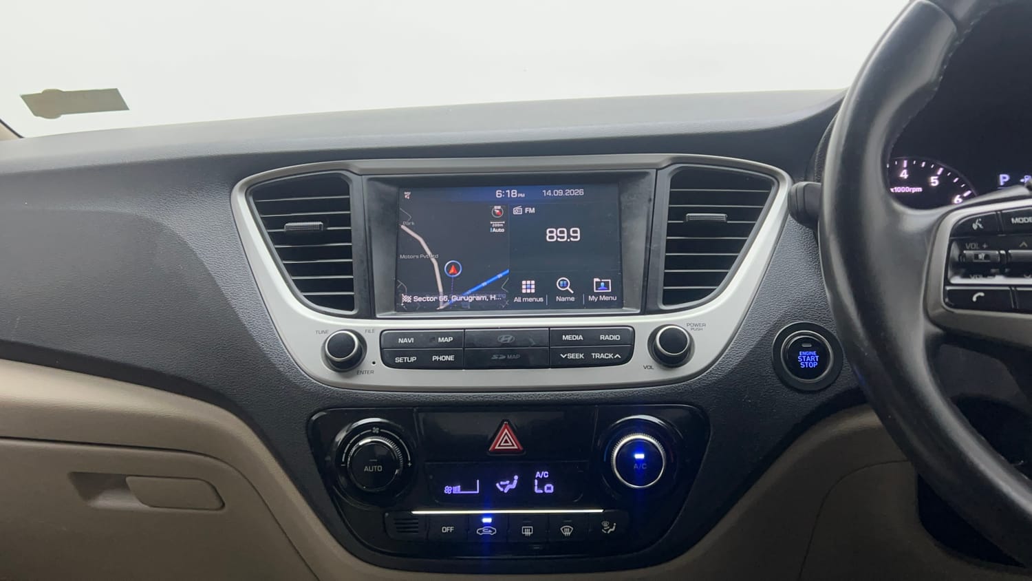 Used 2019 Hyundai Verna SX (O) 1.6 VTVT AT Petrol Automatic interior MUSIC SYSTEM & AC CONTROL VIEW