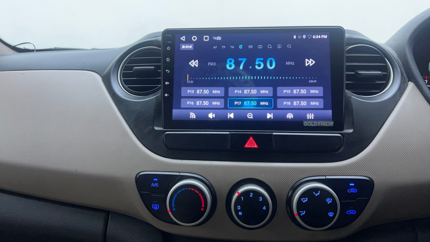 Used 2017 Hyundai Grand i10 Sportz 1.2 Kappa VTVT Petrol Manual interior MUSIC SYSTEM & AC CONTROL VIEW