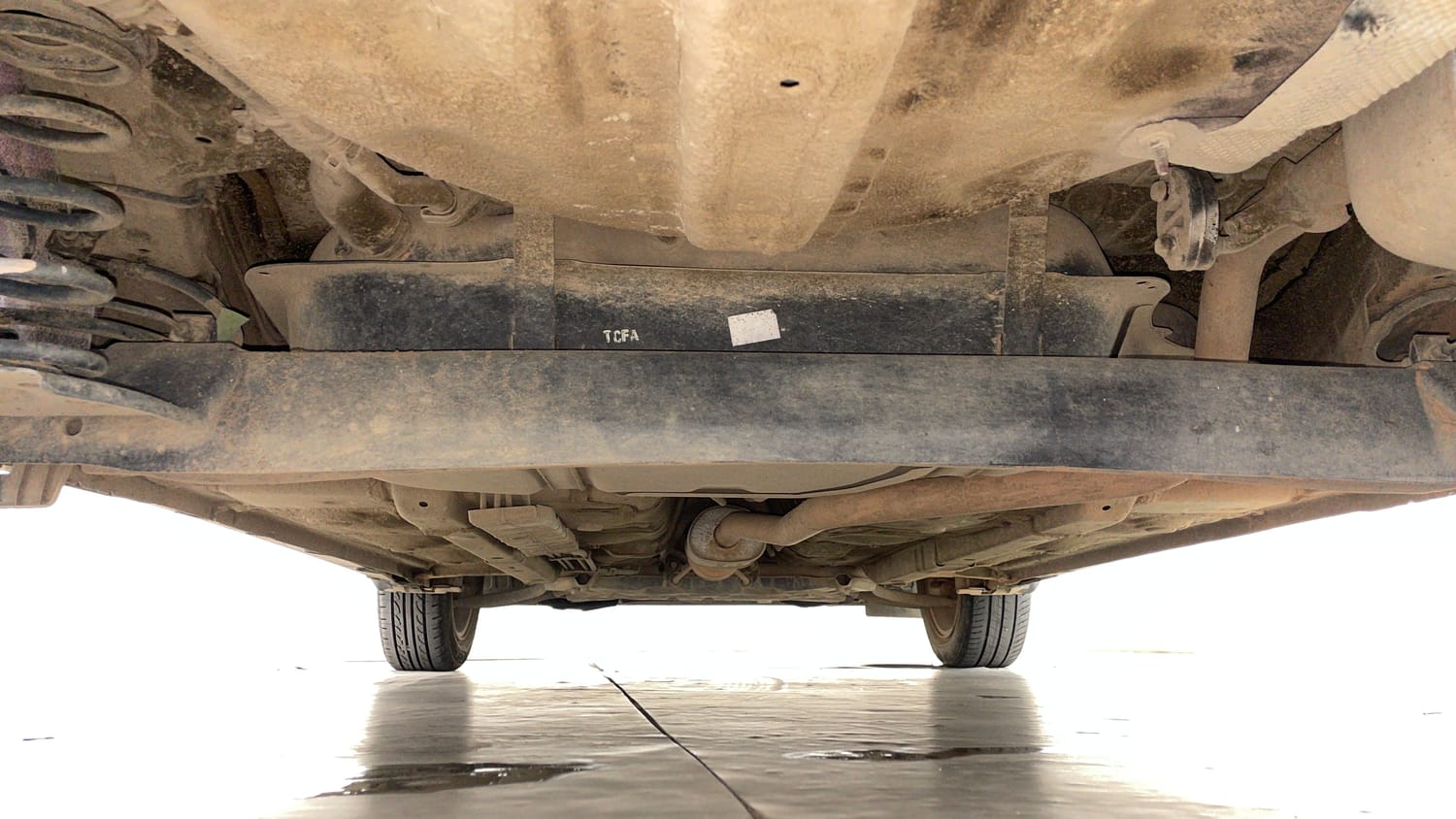 Used 2024 Hyundai Exter SX (O) 1.2 AMT Petrol Automatic extra REAR UNDERBODY VIEW (TAKEN FROM REAR)