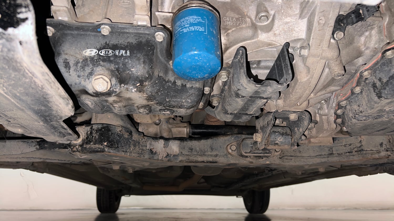 Used 2018 Hyundai Grand i10 Sportz AT 1.2 Kappa VTVT Petrol Automatic extra FRONT LEFT UNDERBODY VIEW