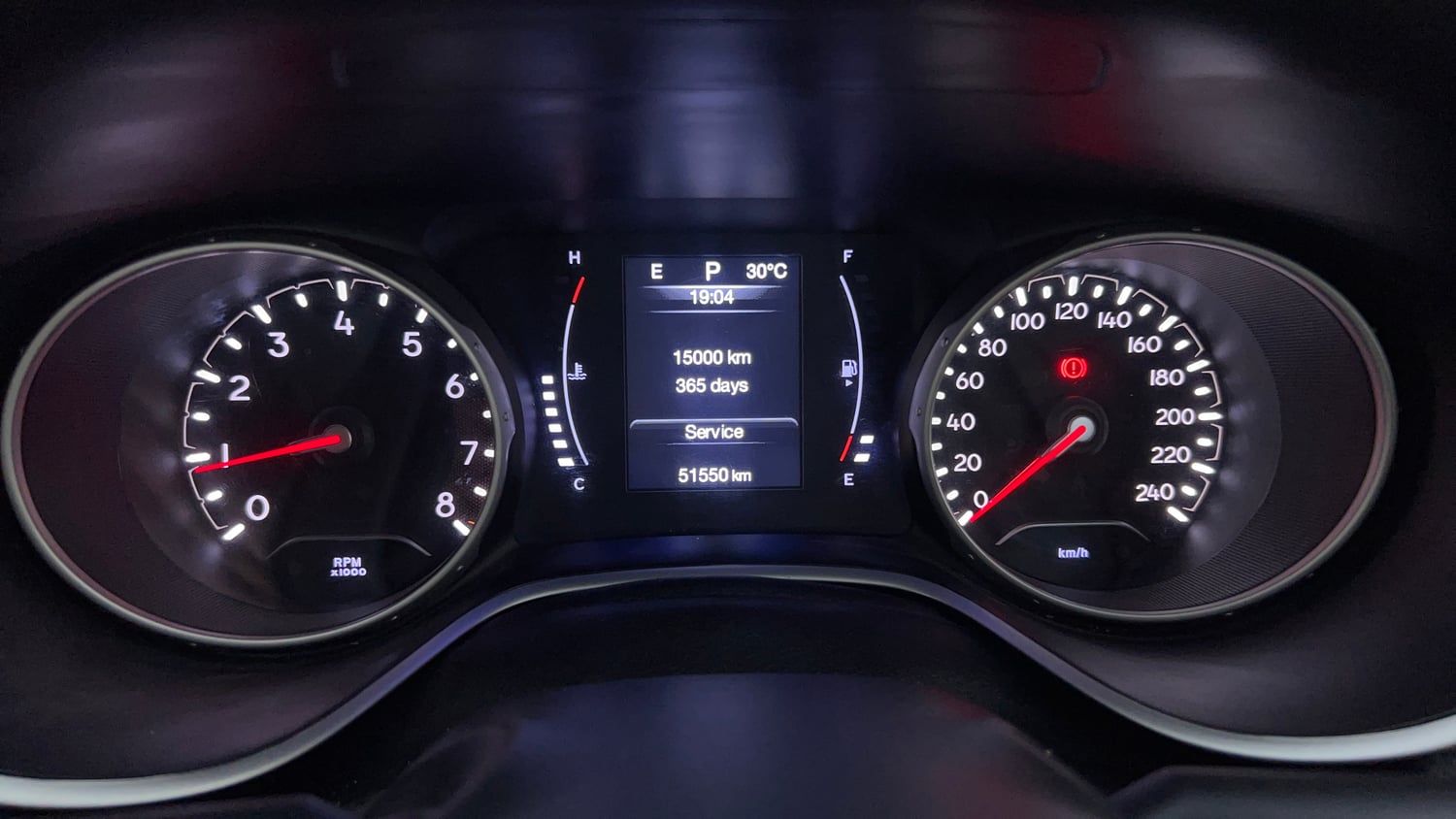 Used 2019 Jeep Compass Longitude (O) 1.4 Petrol AT Petrol Automatic interior CLUSTERMETER VIEW