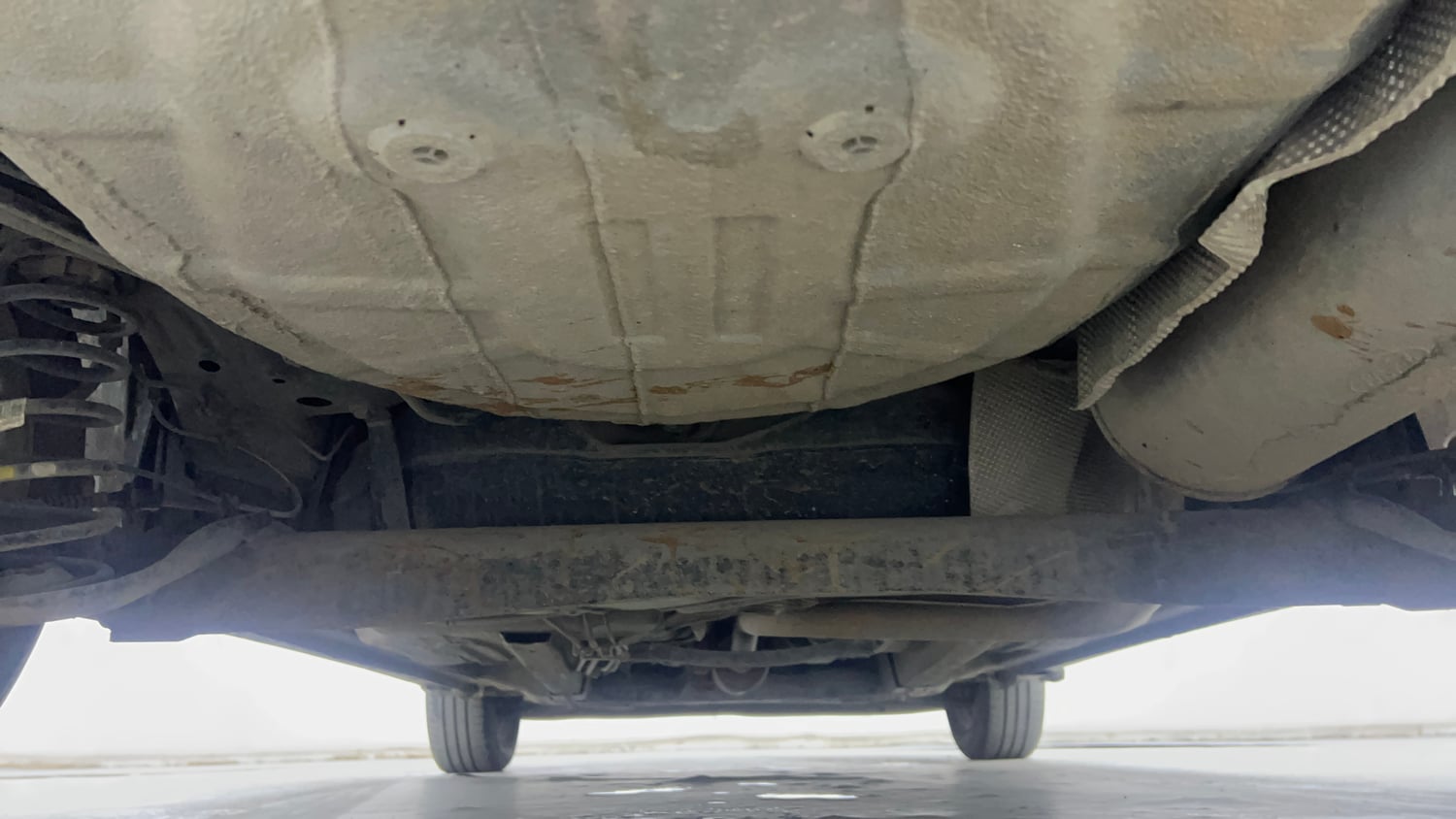 Used 2017 Ford Figo Aspire Titanium 1.2 Ti-VCT Petrol Manual extra REAR UNDERBODY VIEW (TAKEN FROM REAR)