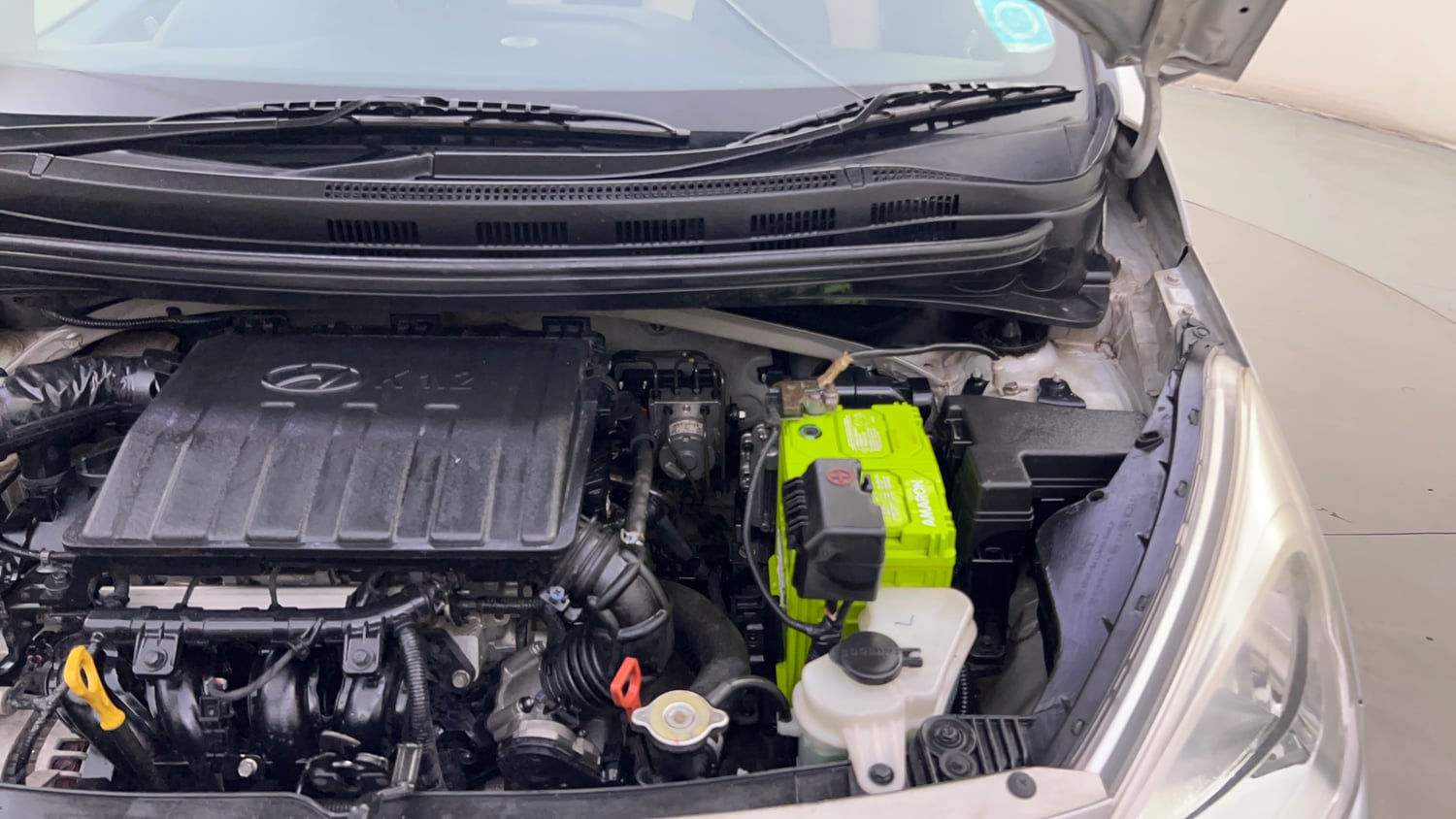 Used 2018 Hyundai Grand i10 Sportz AT 1.2 Kappa VTVT Petrol Automatic engine ENGINE LEFT SIDE HINGE & APRON VIEW