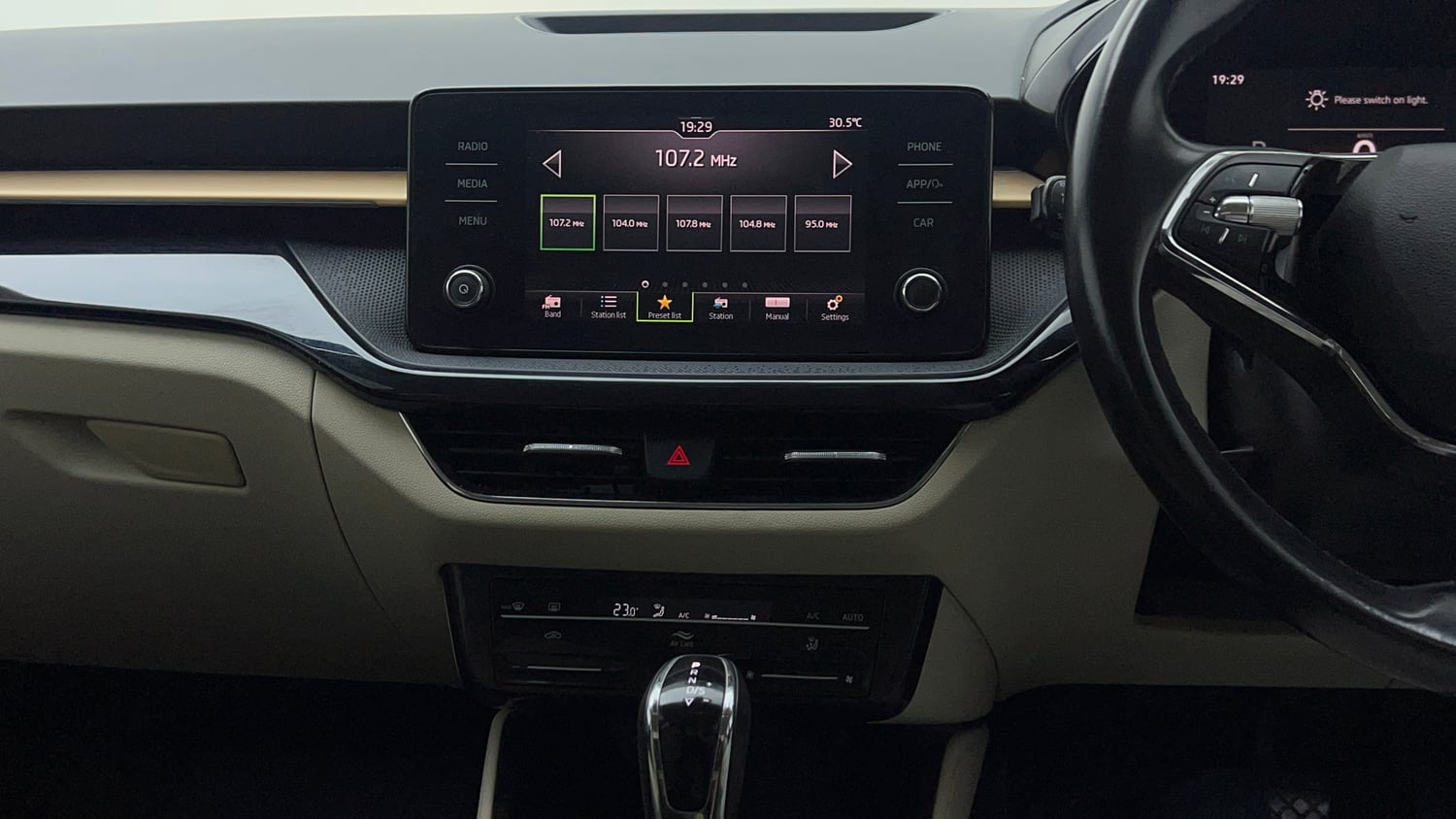 Used 2022 Skoda Slavia Style 1.5L TSI DSG Petrol Automatic interior MUSIC SYSTEM & AC CONTROL VIEW