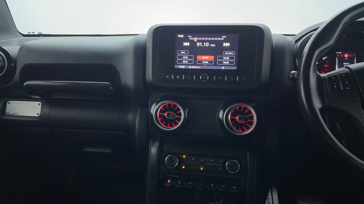 Used 2023 Mahindra Thar LX Hard Top Petrol AT RWD Petrol Automatic interior MUSIC SYSTEM & AC CONTROL VIEW