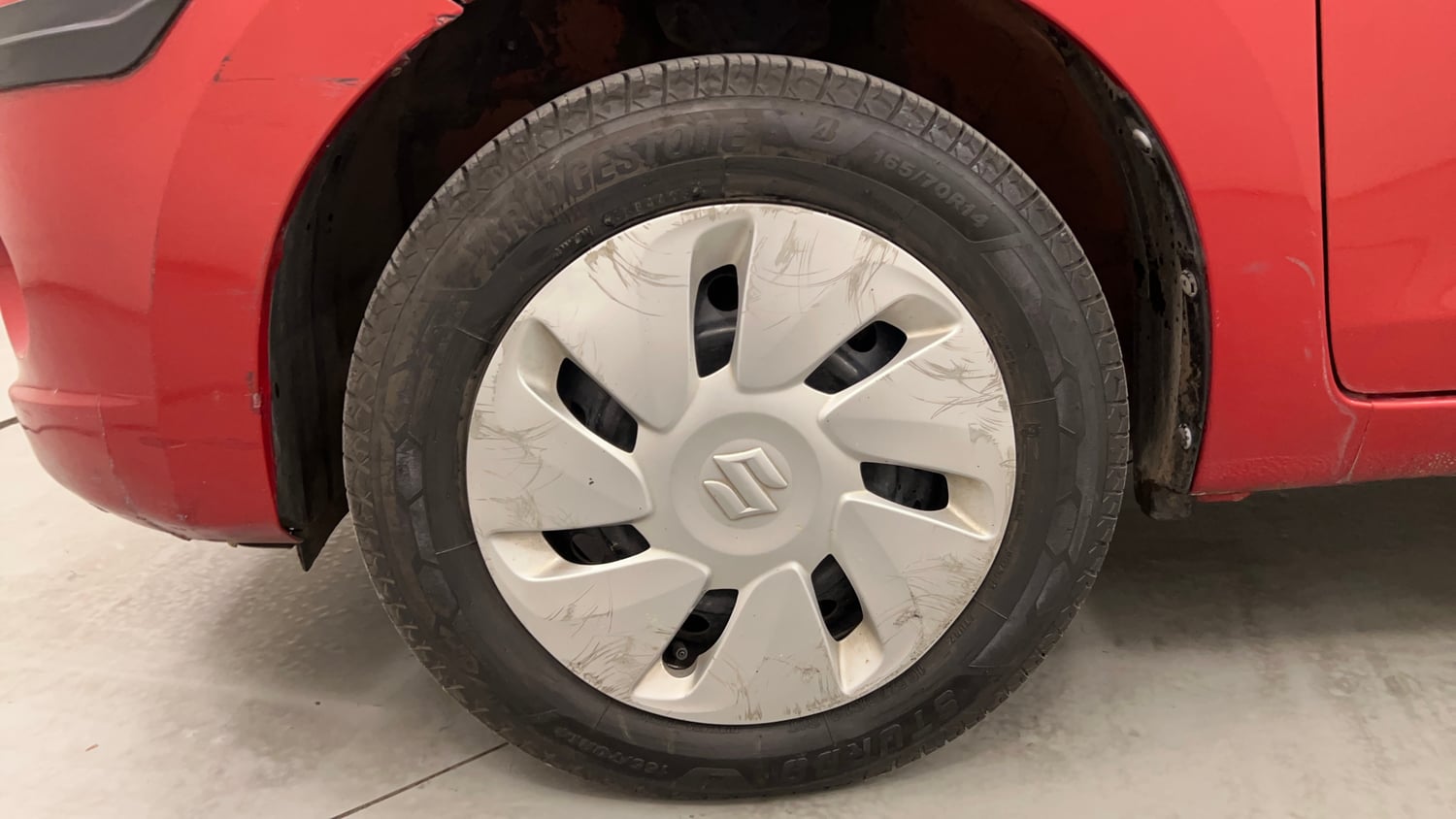 Used 2016 Maruti Suzuki Celerio ZXi AMT Petrol Automatic tyres LEFT FRONT TYRE RIM VIEW