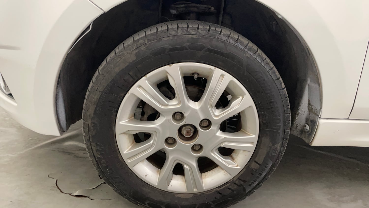 Used 2017 Tata Tiago Revotron XZA Petrol Automatic tyres LEFT FRONT TYRE RIM VIEW