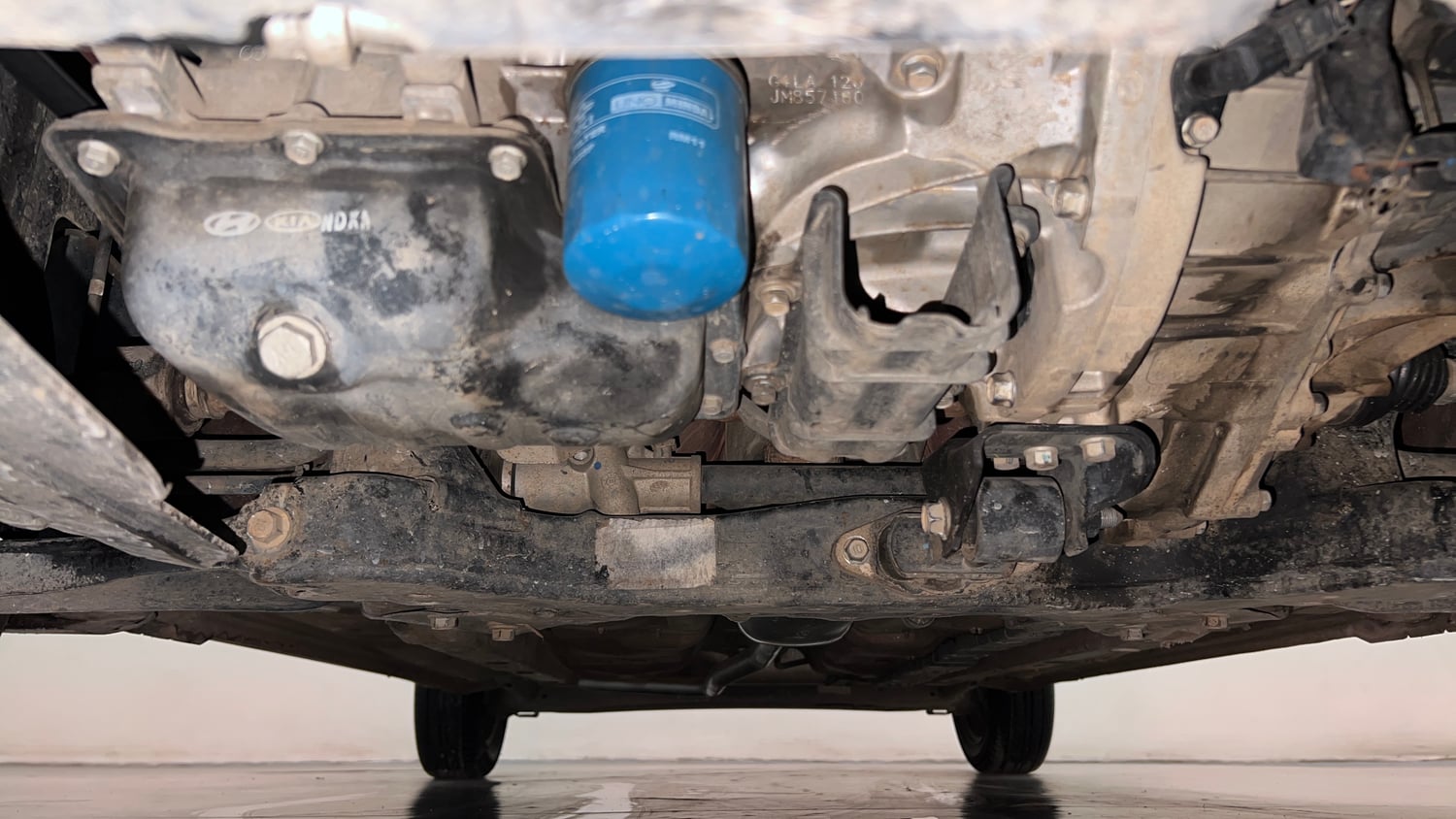 Used 2018 Hyundai Grand i10 Sportz 1.2 Kappa VTVT Petrol Manual extra FRONT LEFT UNDERBODY VIEW