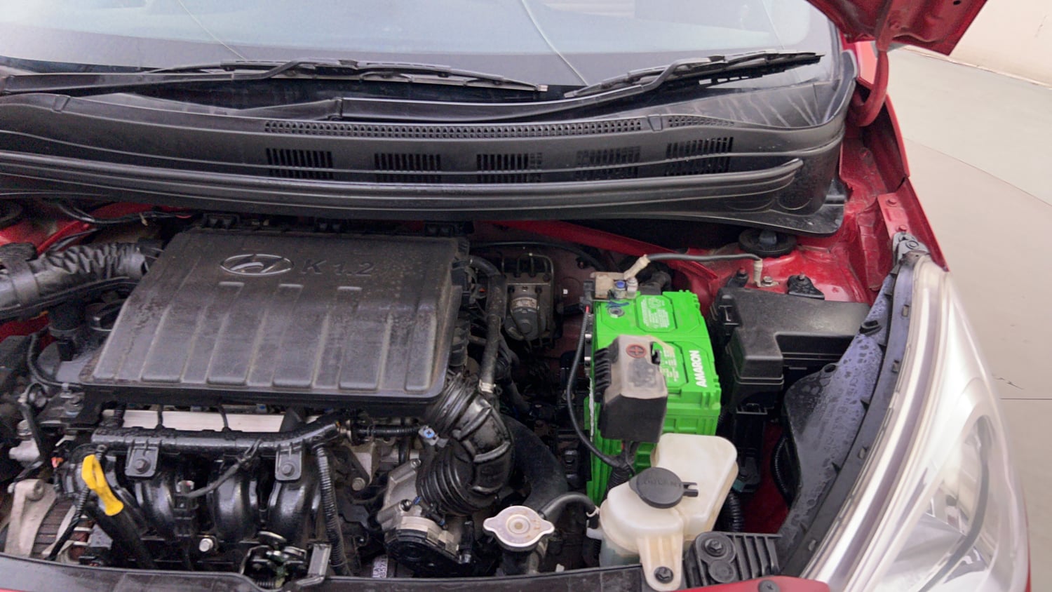 Used 2018 Hyundai Grand i10 Sportz 1.2 Kappa VTVT Petrol Manual engine ENGINE LEFT SIDE HINGE & APRON VIEW