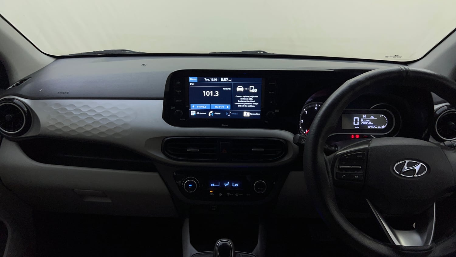 Used 2021 Hyundai Grand i10 Nios Sportz AMT 1.2 CRDi Diesel Automatic interior MUSIC SYSTEM & AC CONTROL VIEW