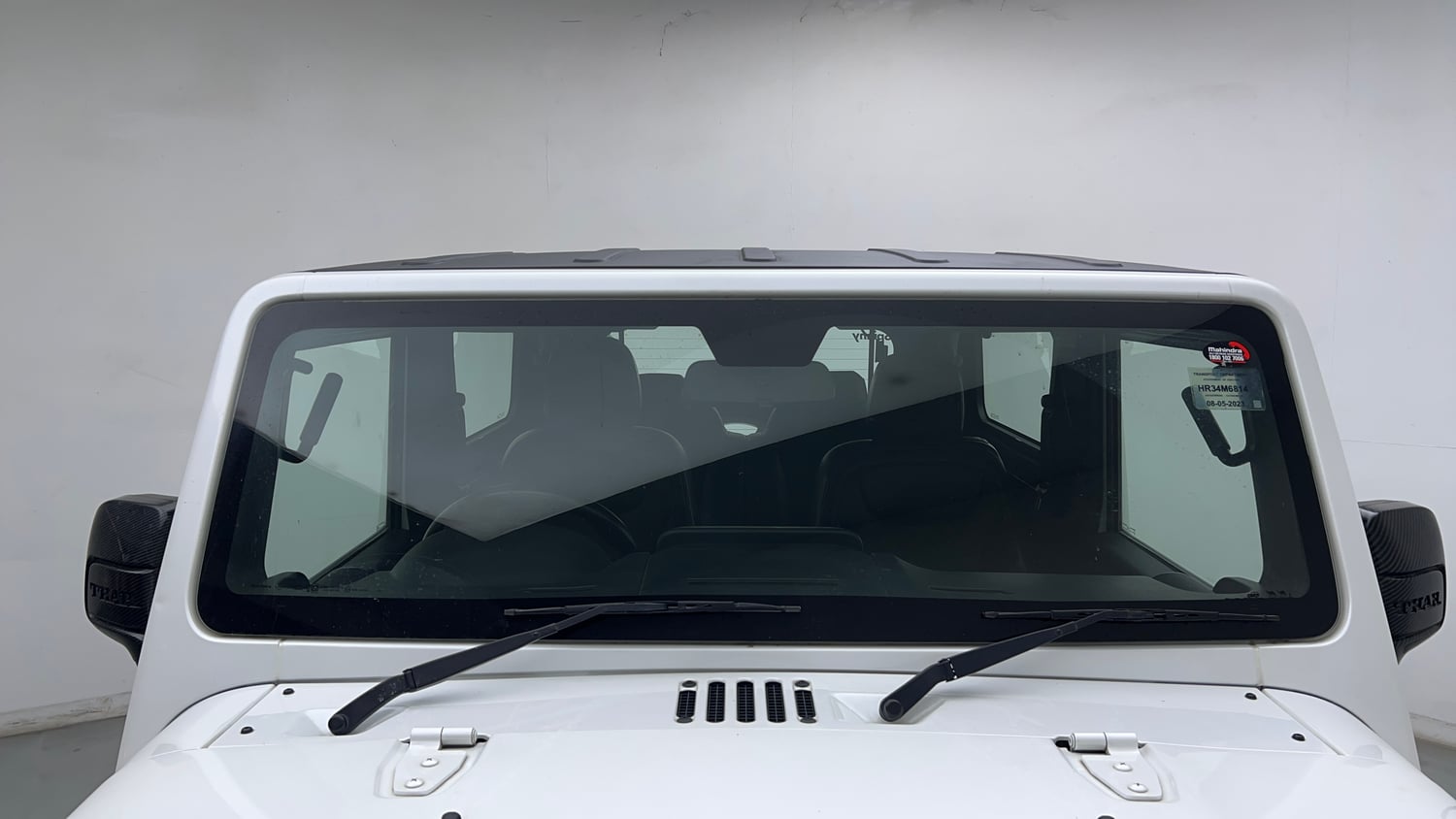 Used 2023 Mahindra Thar LX Hard Top Petrol AT RWD Petrol Automatic exterior FRONT WINDSHIELD VIEW