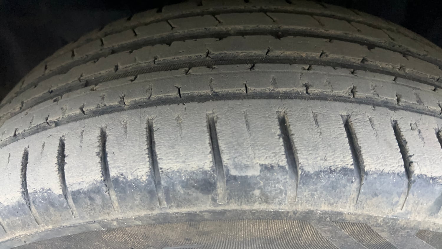 Used 2023 Tata Punch Creative Dual Tone AMT Petrol Automatic tyres LEFT FRONT TYRE TREAD VIEW