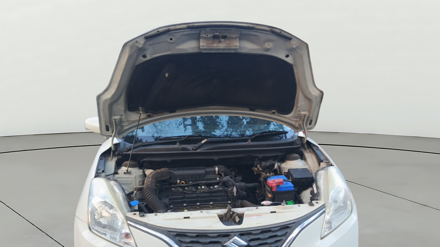 Used 2017 Maruti Suzuki Baleno Delta 1.2 Petrol Manual engine ENGINE & BONNET OPEN FRONT VIEW
