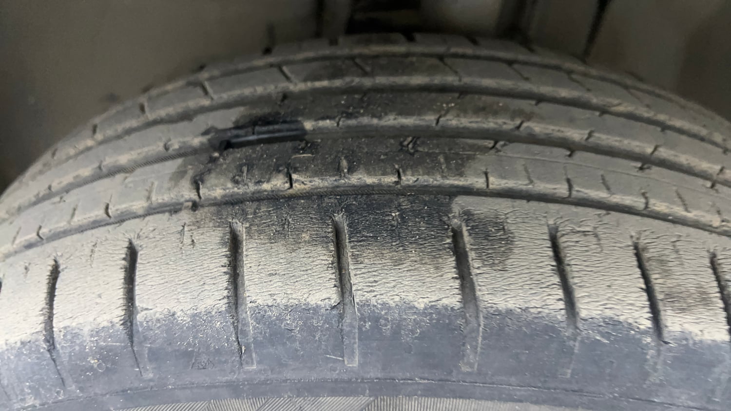 Used 2023 Tata Punch Creative IRA AMT Dual Tone Petrol Automatic tyres LEFT FRONT TYRE TREAD VIEW