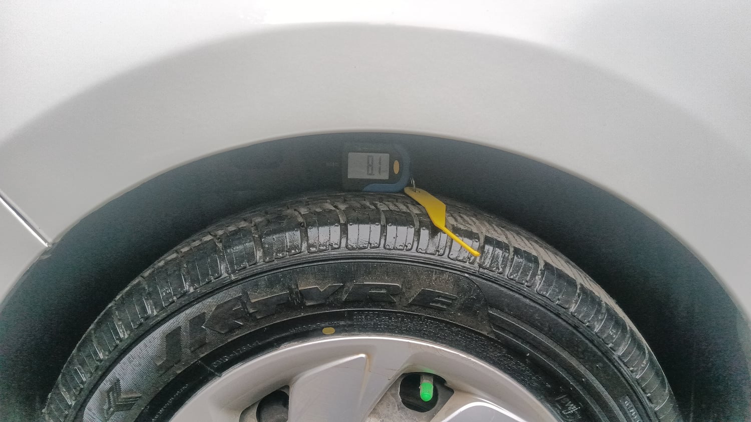 Used 2019 Hyundai Santro Sportz AMT Petrol Automatic tyres LEFT FRONT TYRE TREAD VIEW