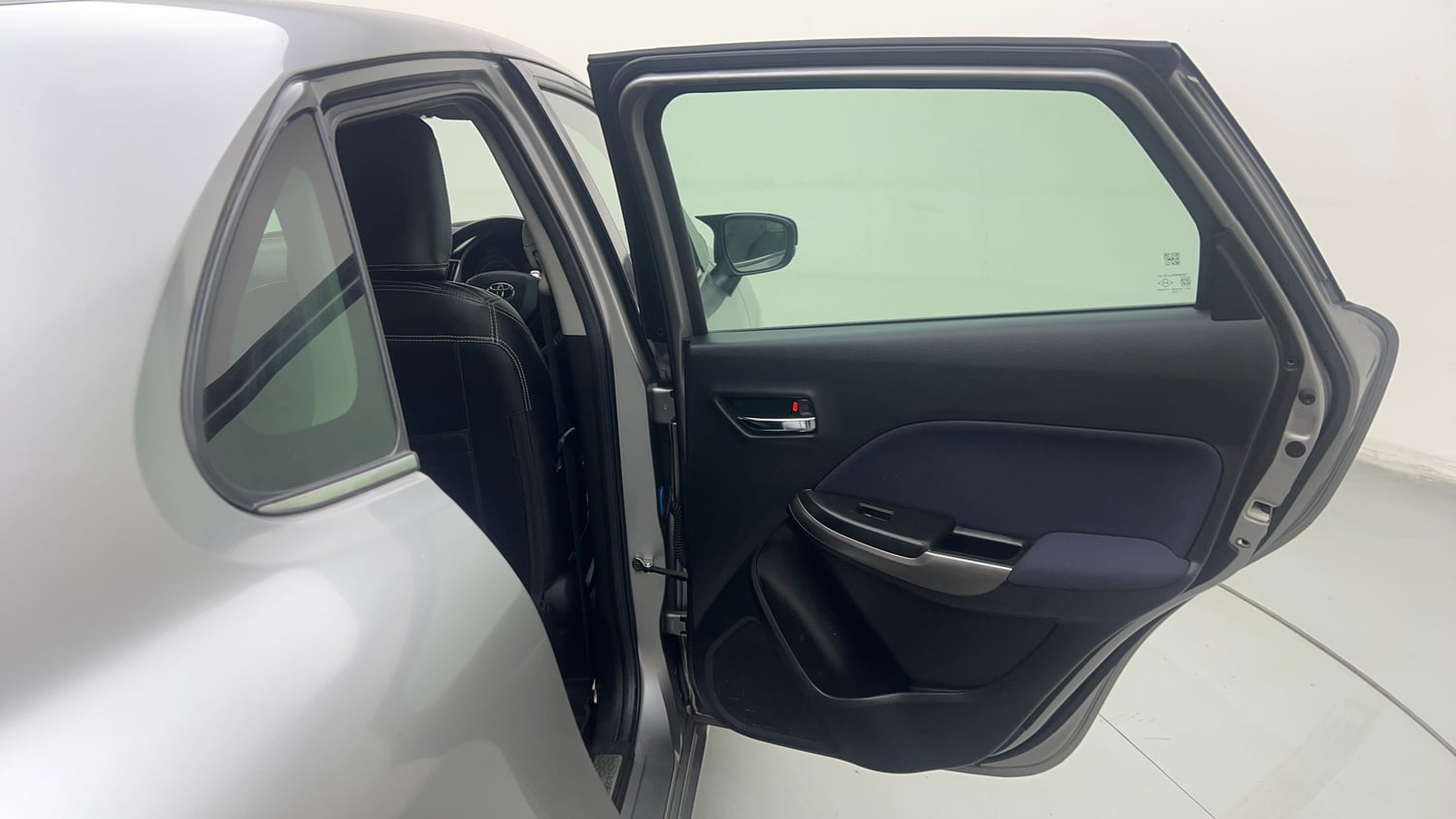 Used 2020 Toyota Glanza V CVT Petrol Automatic interior RIGHT REAR DOOR OPEN VIEW