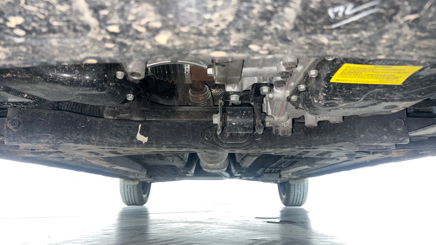 Used 2024 Hyundai New i20 Asta (O) 1.2 IVT Petrol Automatic extra FRONT LEFT UNDERBODY VIEW