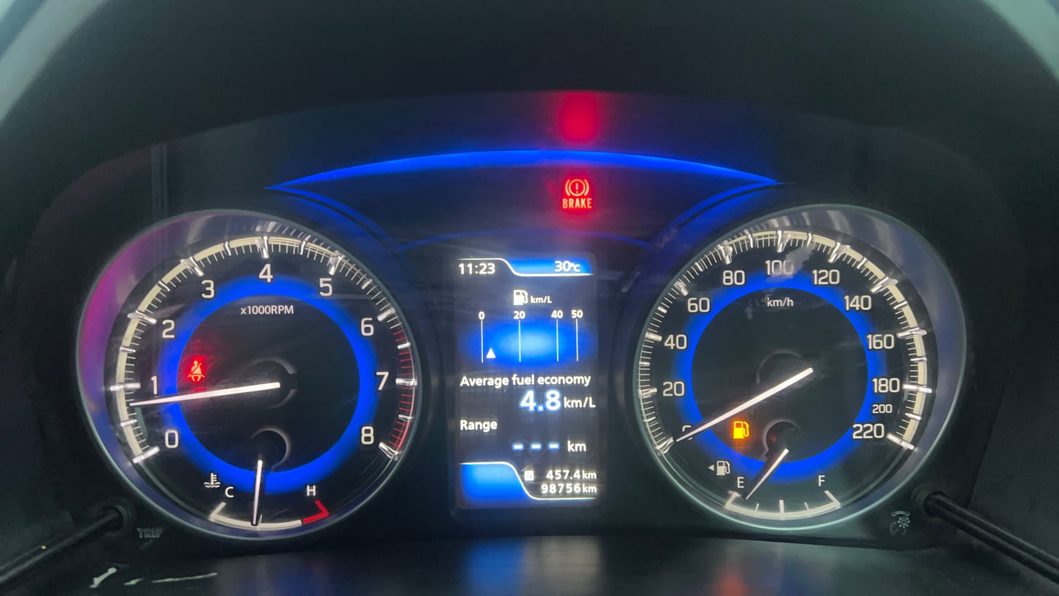 Used 2015 Maruti Suzuki Baleno Alpha 1.2 Petrol Manual interior CLUSTERMETER VIEW