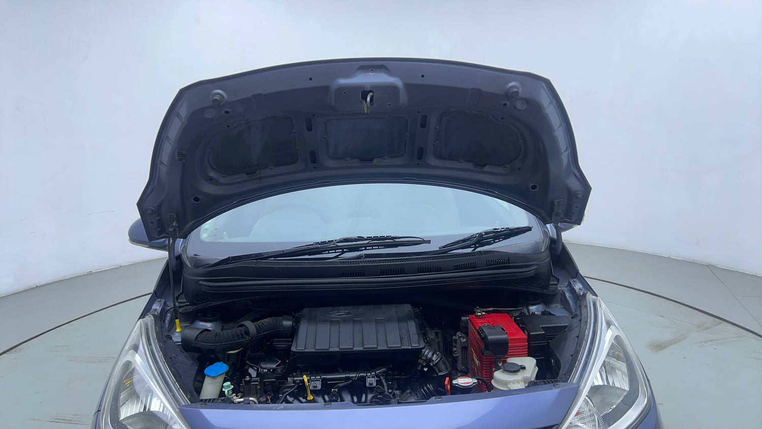 Used 2014 Hyundai Xcent S AT 1.2 (O) Petrol Automatic engine ENGINE & BONNET OPEN FRONT VIEW