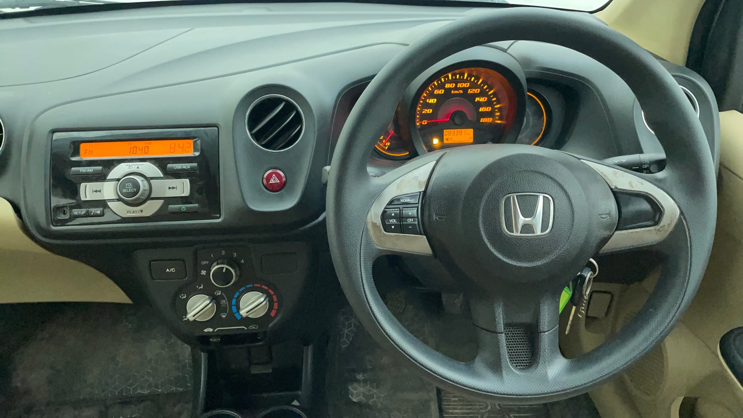Used 2014 Honda Amaze 1.2 S i-VTEC Petrol Manual interior STEERING VIEW