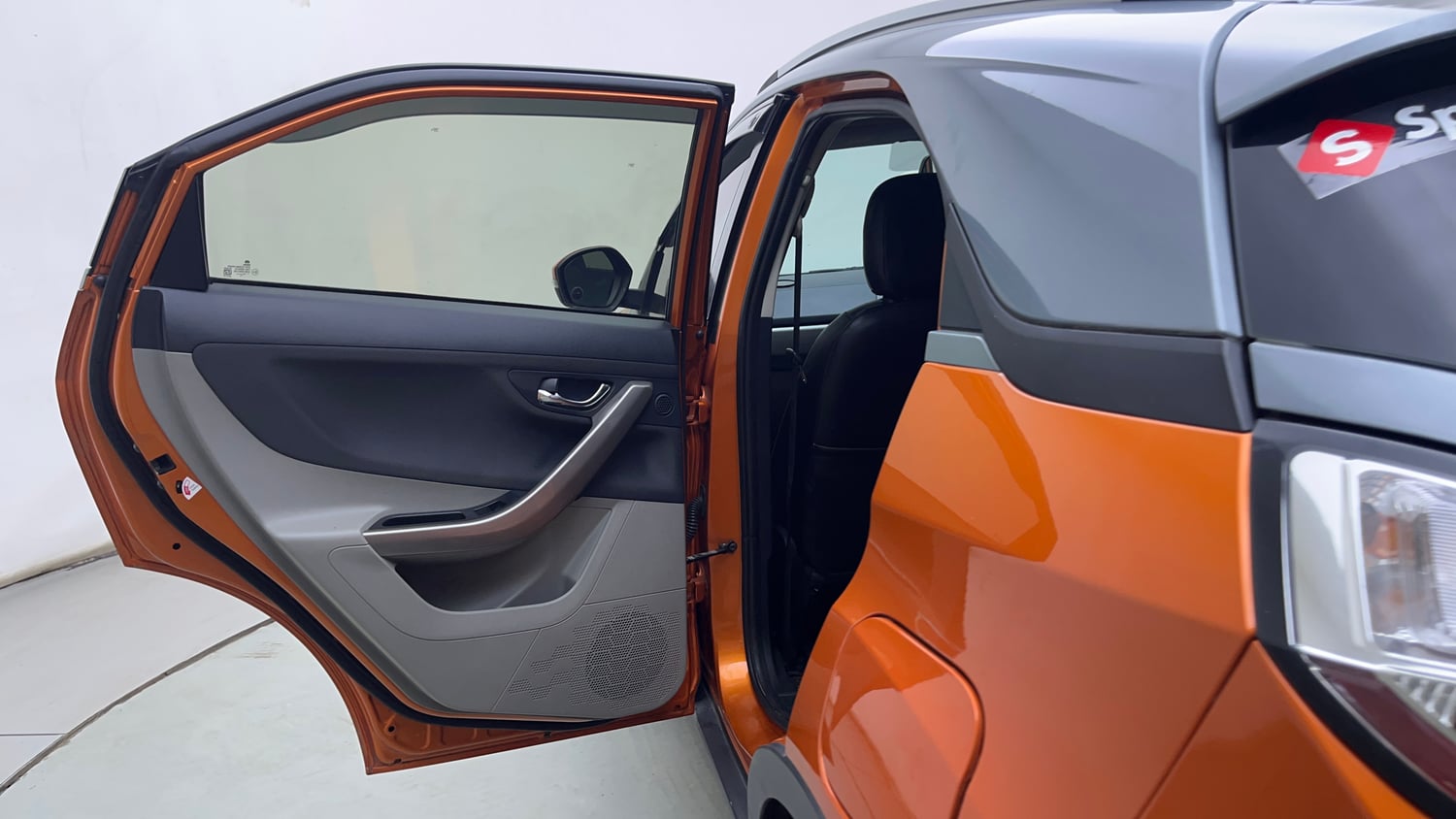 Used 2018 Tata Nexon XZA Plus Diesel Dual Tone Diesel Automatic interior LEFT REAR DOOR OPEN VIEW