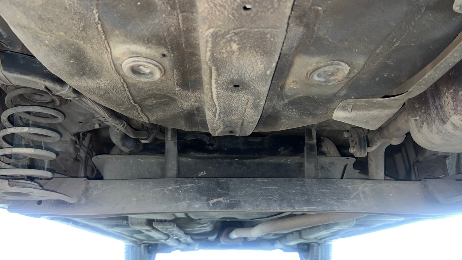 Used 2014 Hyundai Xcent S AT 1.2 (O) Petrol Automatic extra REAR UNDERBODY VIEW (TAKEN FROM REAR)