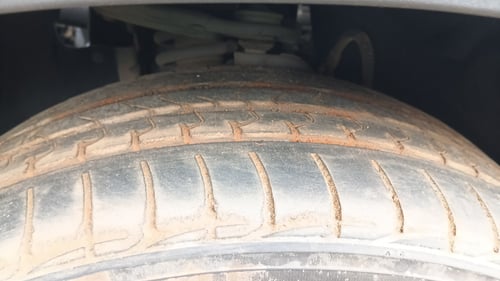 Used 2023 Mahindra Scorpio N Z8 L Diesel AT 4WD 7 STR Diesel Automatic tyres LEFT FRONT TYRE TREAD VIEW