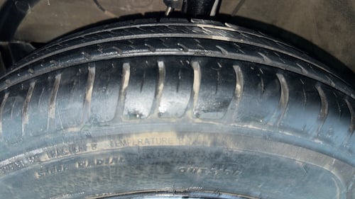 Used 2022 Maruti Suzuki Swift VXi AMT Petrol Automatic tyres LEFT FRONT TYRE TREAD VIEW