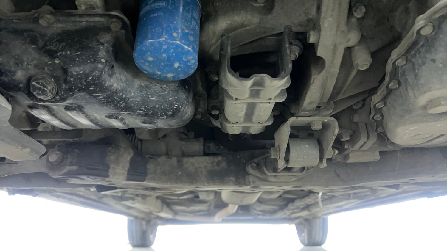 Used 2014 Hyundai Xcent S AT 1.2 (O) Petrol Automatic extra FRONT LEFT UNDERBODY VIEW