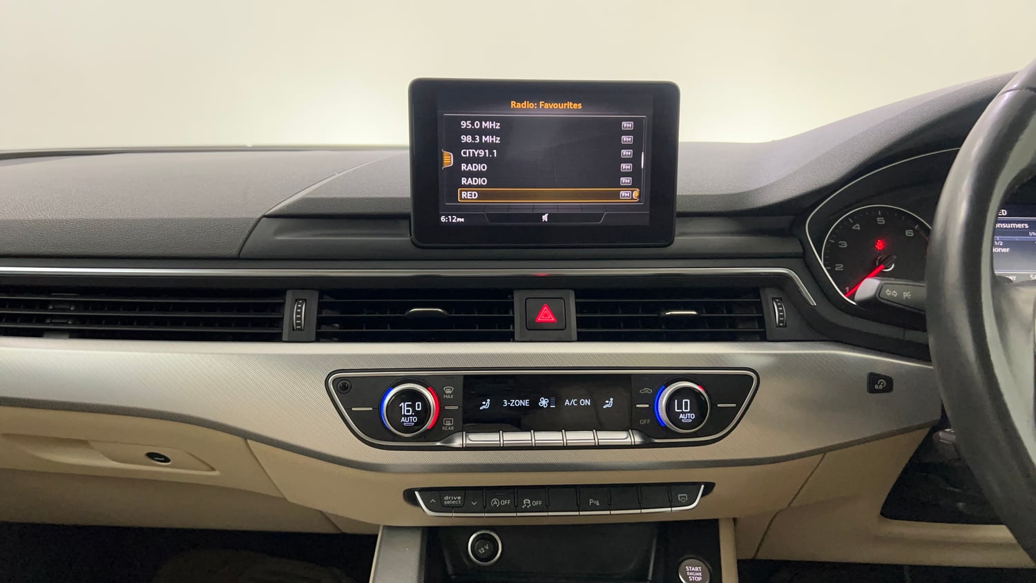 Used 2018 Audi A4 30 TFSI Premium Plus Petrol Automatic interior MUSIC SYSTEM & AC CONTROL VIEW