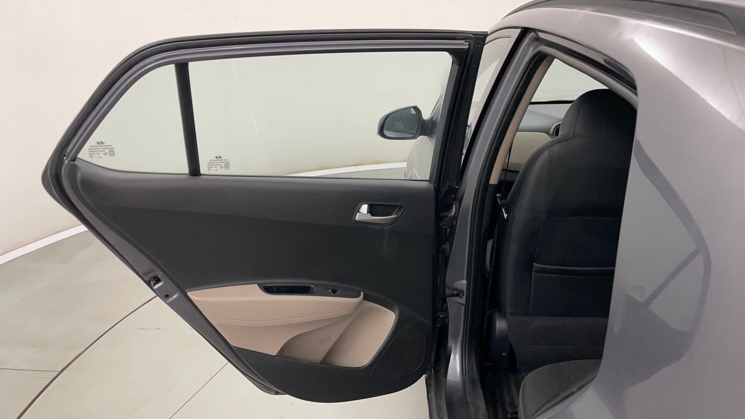 Used 2015 Hyundai Grand i10 Sportz 1.2 Kappa VTVT Petrol Manual interior LEFT REAR DOOR OPEN VIEW