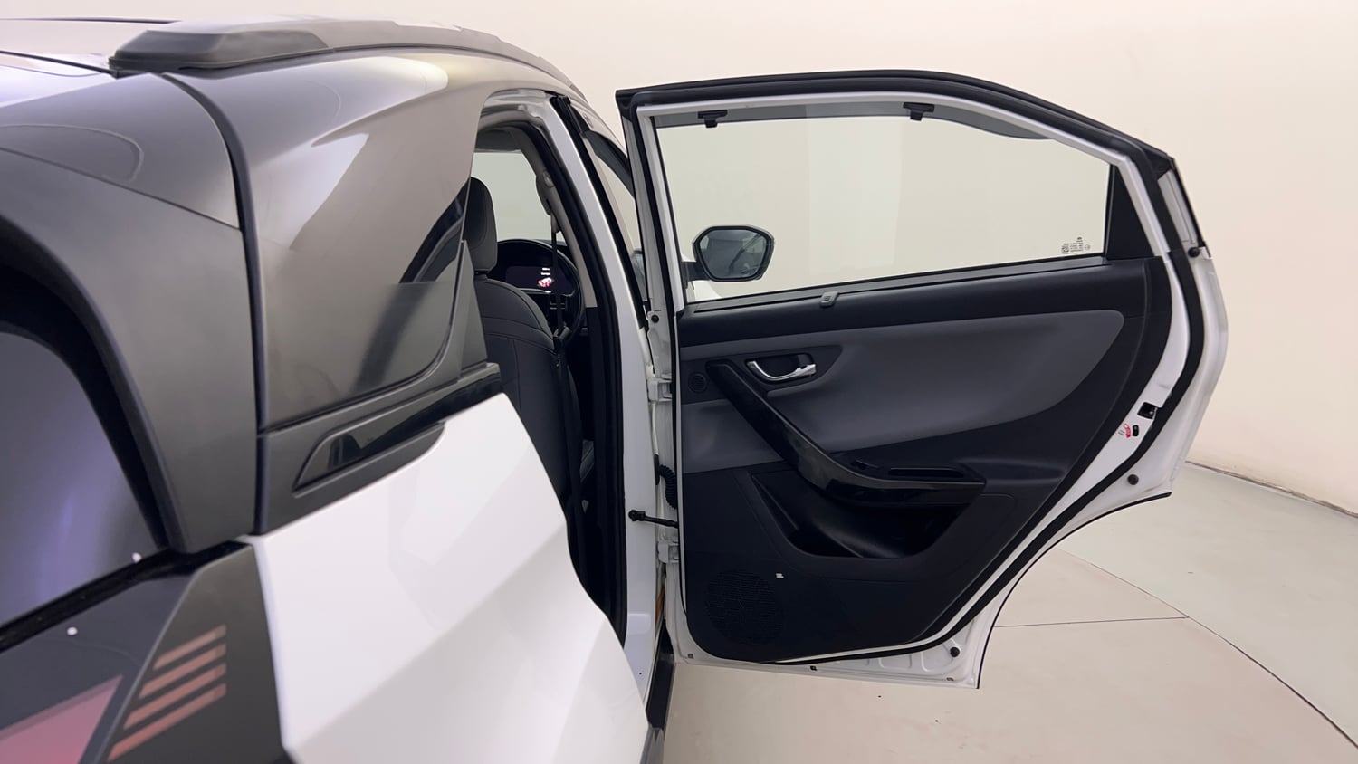Used 2025 Tata Nexon Fearless Plus (PS) 1.2 Petrol DCA Dual Tone Petrol Automatic interior RIGHT REAR DOOR OPEN VIEW