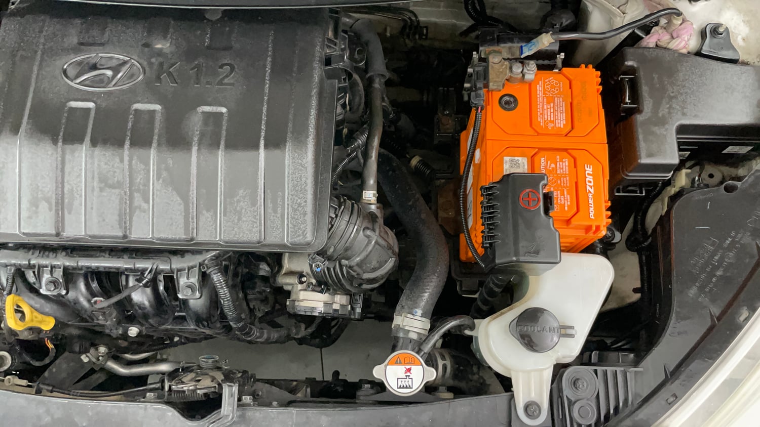 Used 2017 Hyundai Grand i10 Sportz (O) 1.2 Kappa VTVT Petrol Manual engine ENGINE LEFT SIDE VIEW