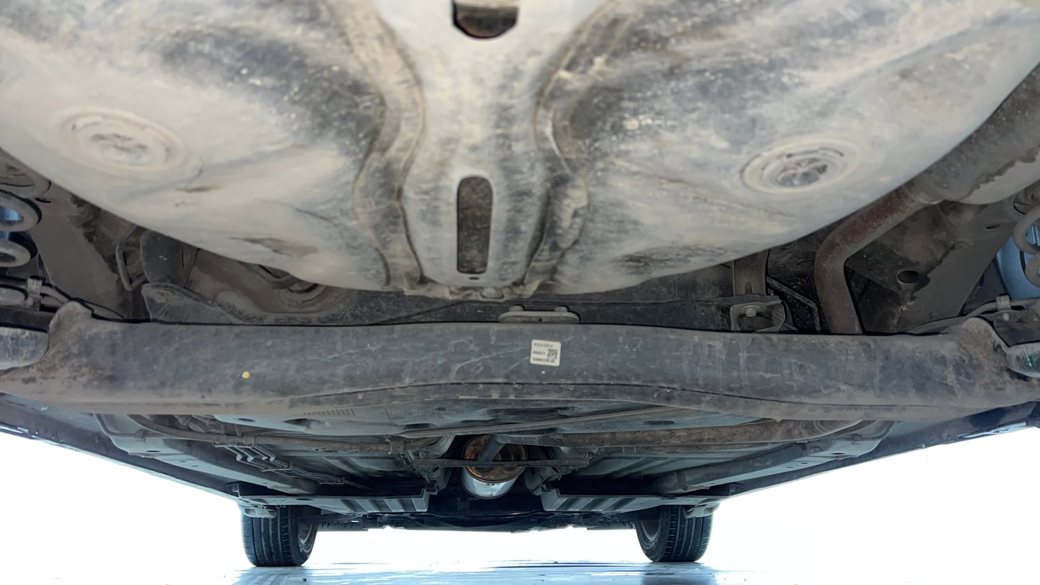 Used 2022 Toyota Glanza V AMT Petrol Automatic extra REAR UNDERBODY VIEW (TAKEN FROM REAR)