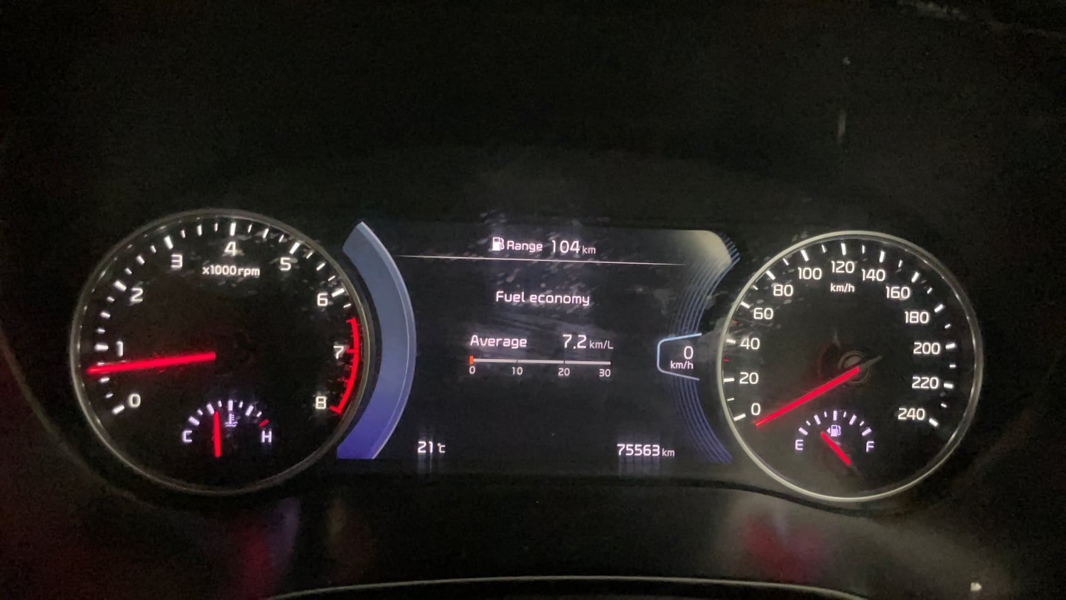 Used 2019 Kia Seltos GTX Plus 1.4 Petrol Manual interior CLUSTERMETER VIEW