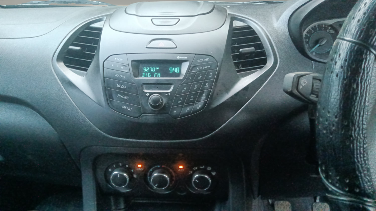Used 2017 Ford Figo Trend 1.2 Ti-VCT Petrol Manual interior MUSIC SYSTEM & AC CONTROL VIEW