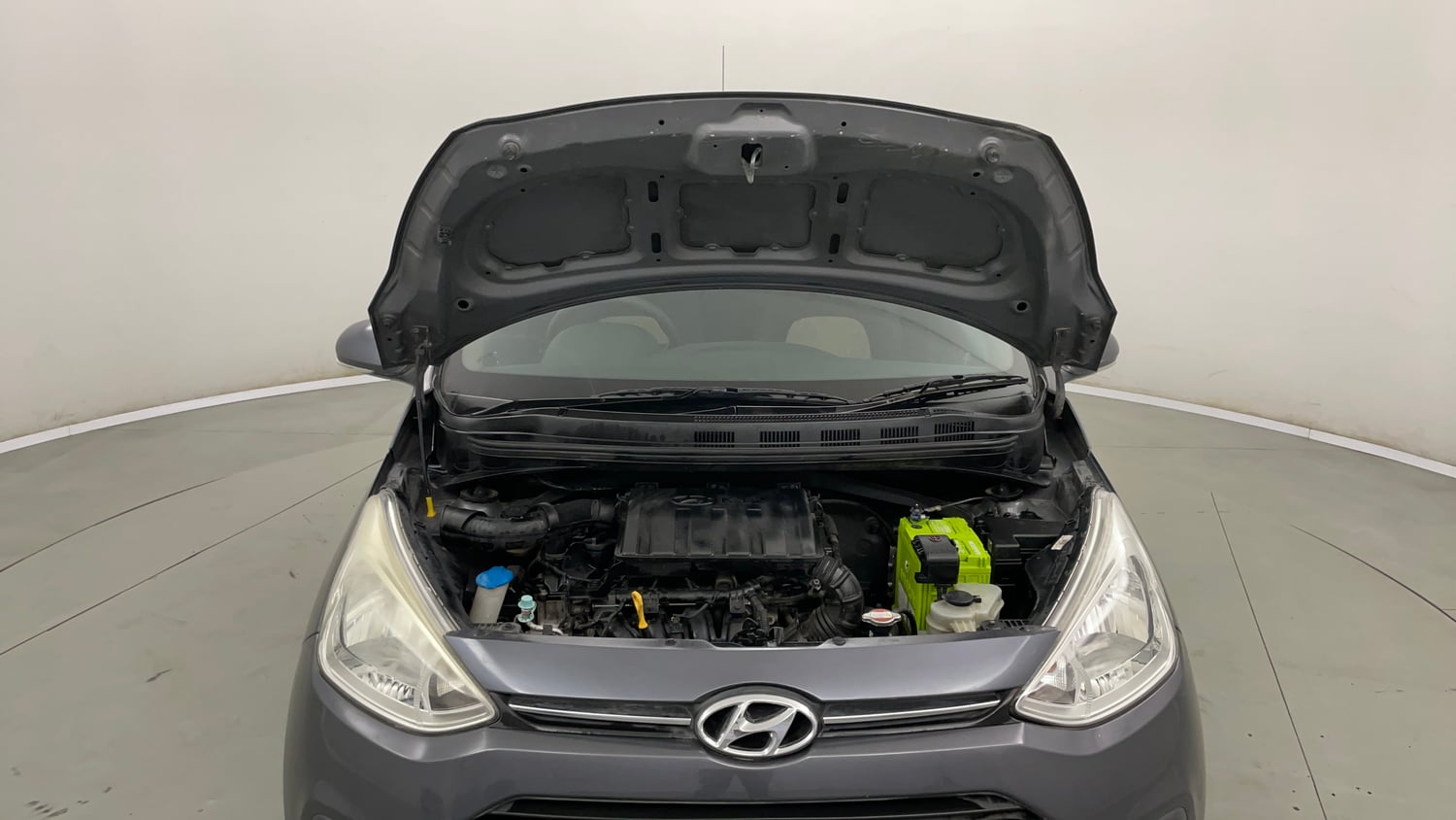 Used 2015 Hyundai Grand i10 Sportz 1.2 Kappa VTVT Petrol Manual engine ENGINE & BONNET OPEN FRONT VIEW