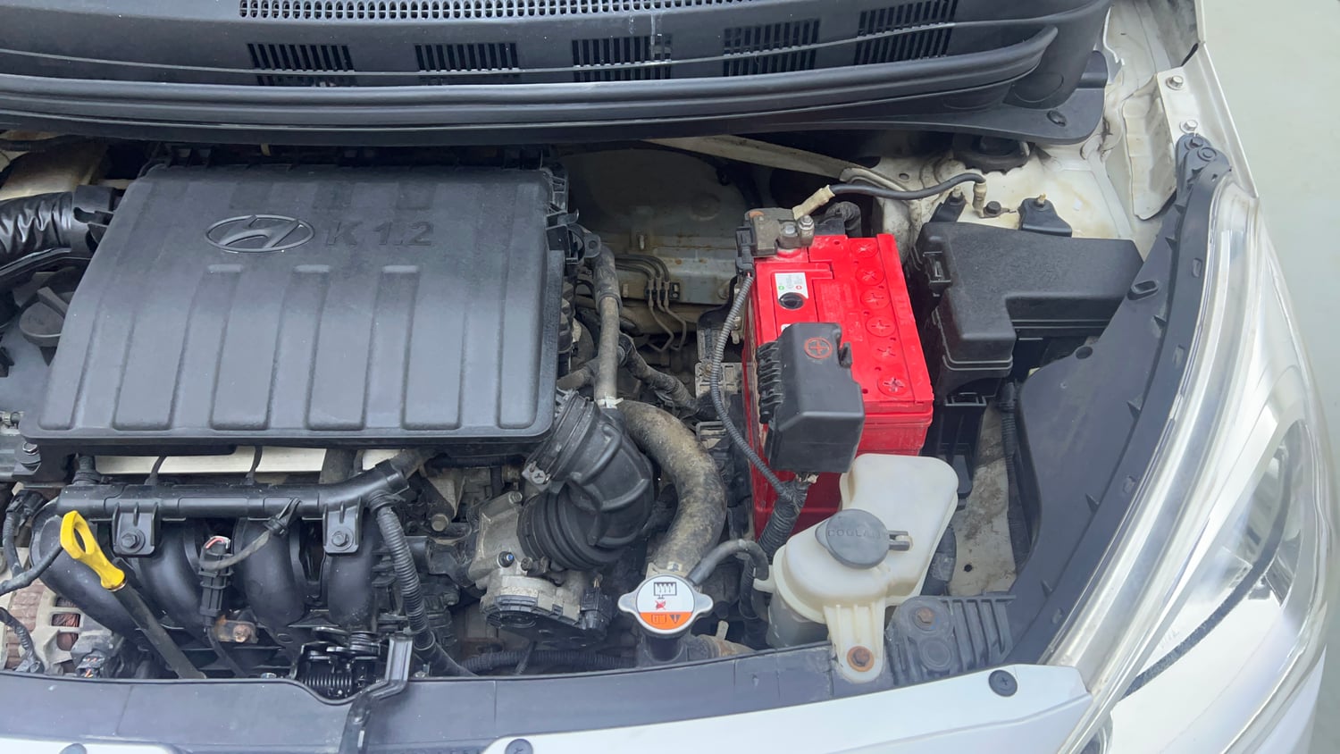 Used 2017 Hyundai Grand i10 Sportz (O) 1.2 Kappa VTVT Petrol Manual engine ENGINE LEFT SIDE VIEW