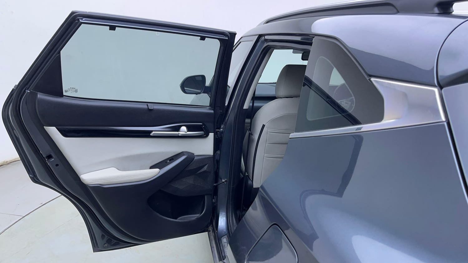 Used 2023 Kia Seltos HTX 1.5 Diesel AT Diesel Automatic interior LEFT REAR DOOR OPEN VIEW