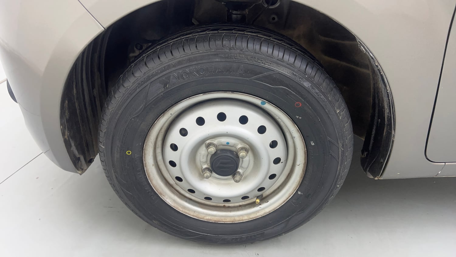 Used 2022 Maruti Suzuki Wagon R LXI 1.0 Petrol Manual tyres LEFT FRONT TYRE RIM VIEW