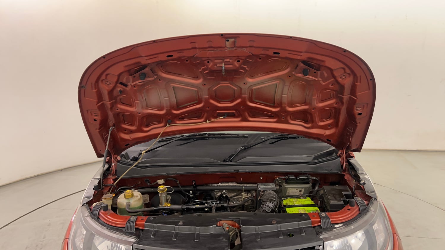 Used 2016 Mahindra KUV100 K4 5 STR Petrol Manual engine ENGINE & BONNET OPEN FRONT VIEW