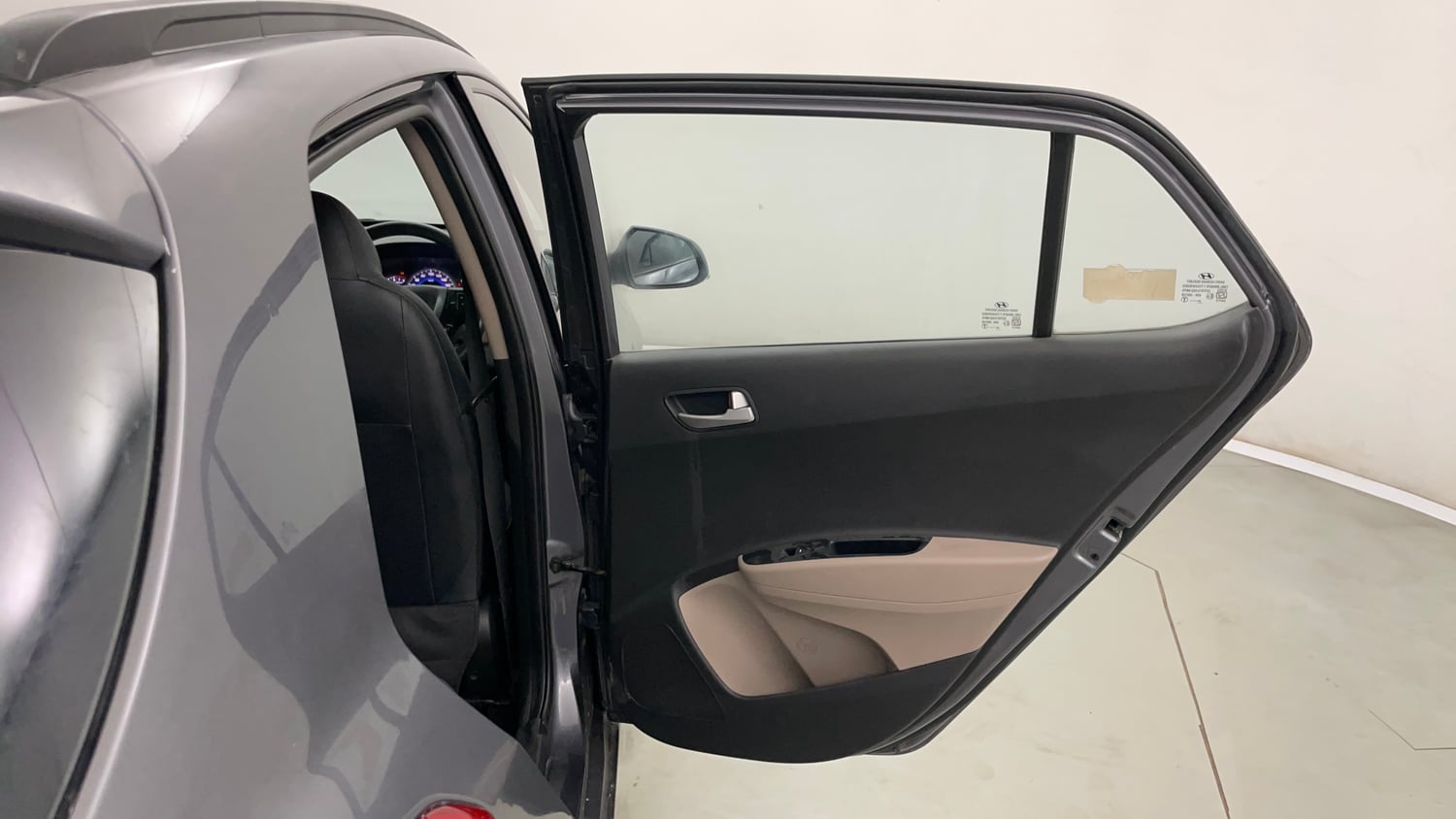 Used 2015 Hyundai Grand i10 Sportz 1.2 Kappa VTVT Petrol Manual interior RIGHT REAR DOOR OPEN VIEW