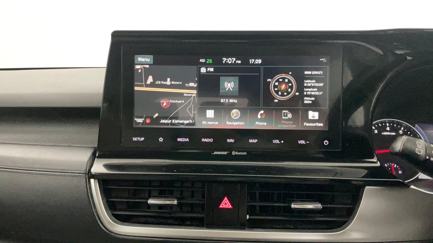 Used 2019 Kia Seltos GTX Plus 1.4 Petrol Manual interior MUSIC SYSTEM & AC CONTROL VIEW