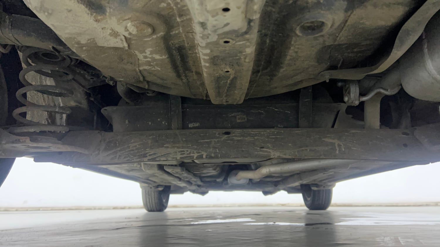 Used 2017 Hyundai Grand i10 Sportz (O) AT 1.2 Kappa VTVT Petrol Automatic extra REAR UNDERBODY VIEW (TAKEN FROM REAR)