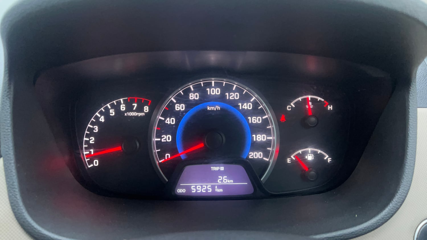 Used 2014 Hyundai Grand i10 Sportz 1.2 Kappa VTVT Petrol Manual interior CLUSTERMETER VIEW