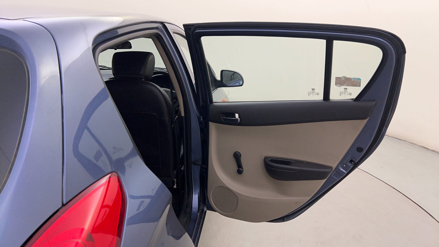 Used 2013 Hyundai i20 Era 1.2 Petrol Manual interior RIGHT REAR DOOR OPEN VIEW