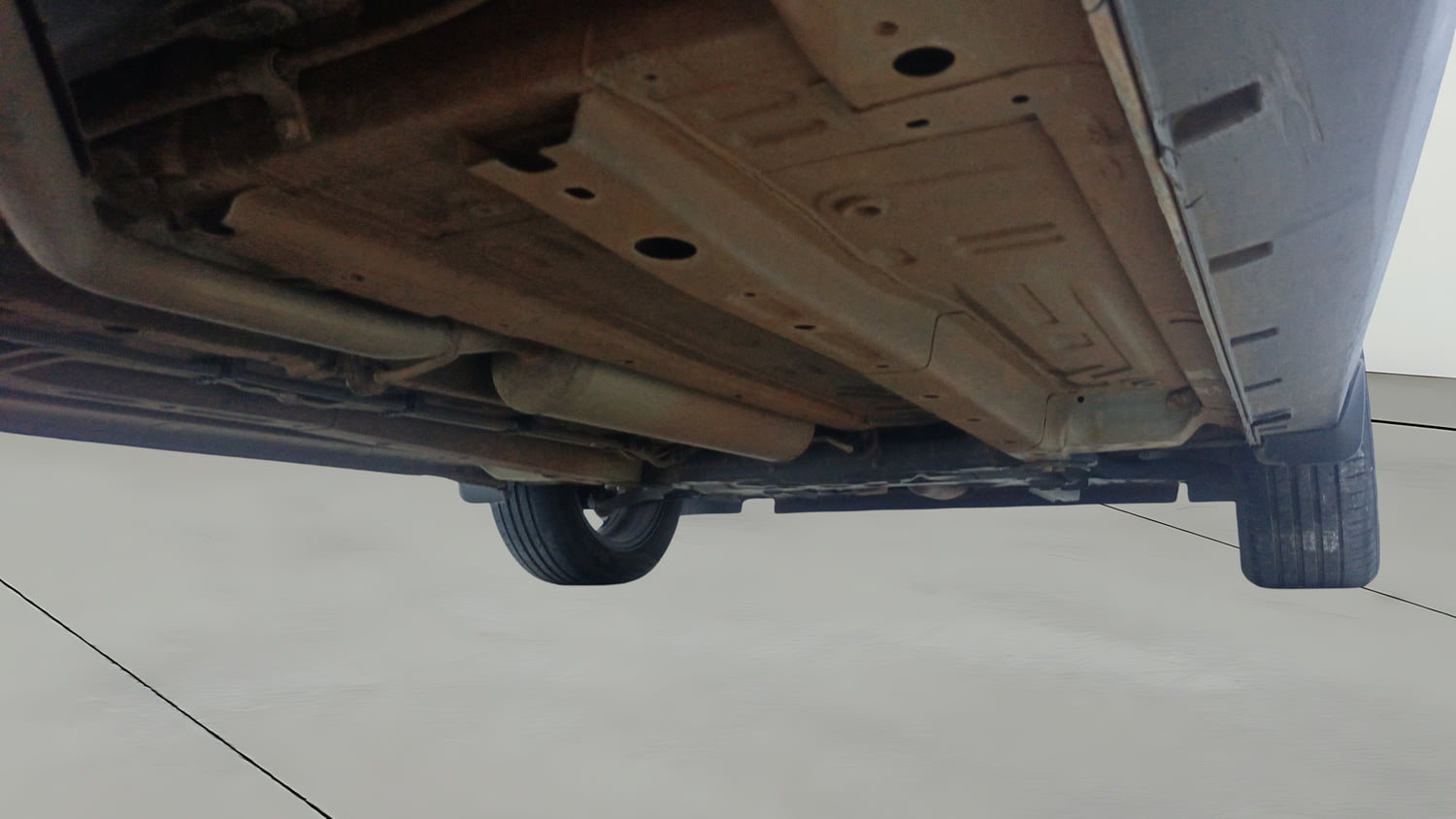 Used 2024 Tata Punch Accomplished Dazzle Pack MT Petrol Manual extra REAR RIGHT UNDERBODY VIEW